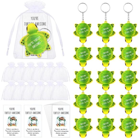 Jewelry - 6163 30 Pcs Employee Appreciation Gifts Inspirational Turtle Keychains Bulk